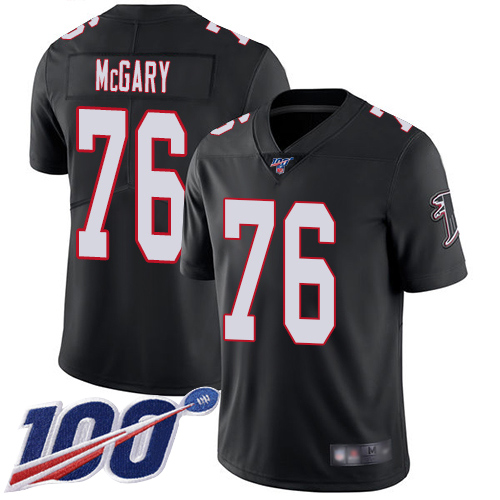 Atlanta Falcons Limited Black Men Kaleb McGary Alternate Jersey NFL Football #76 100th Season Vapor Untouchable->atlanta falcons->NFL Jersey